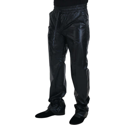 Dolce & Gabbana Black Shining Drawstring Trouser Nylon Pants Dolce & Gabbana