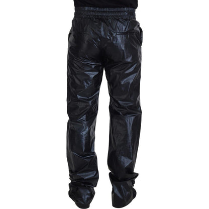Dolce & Gabbana Black Shining Drawstring Trouser Nylon Pants Dolce & Gabbana