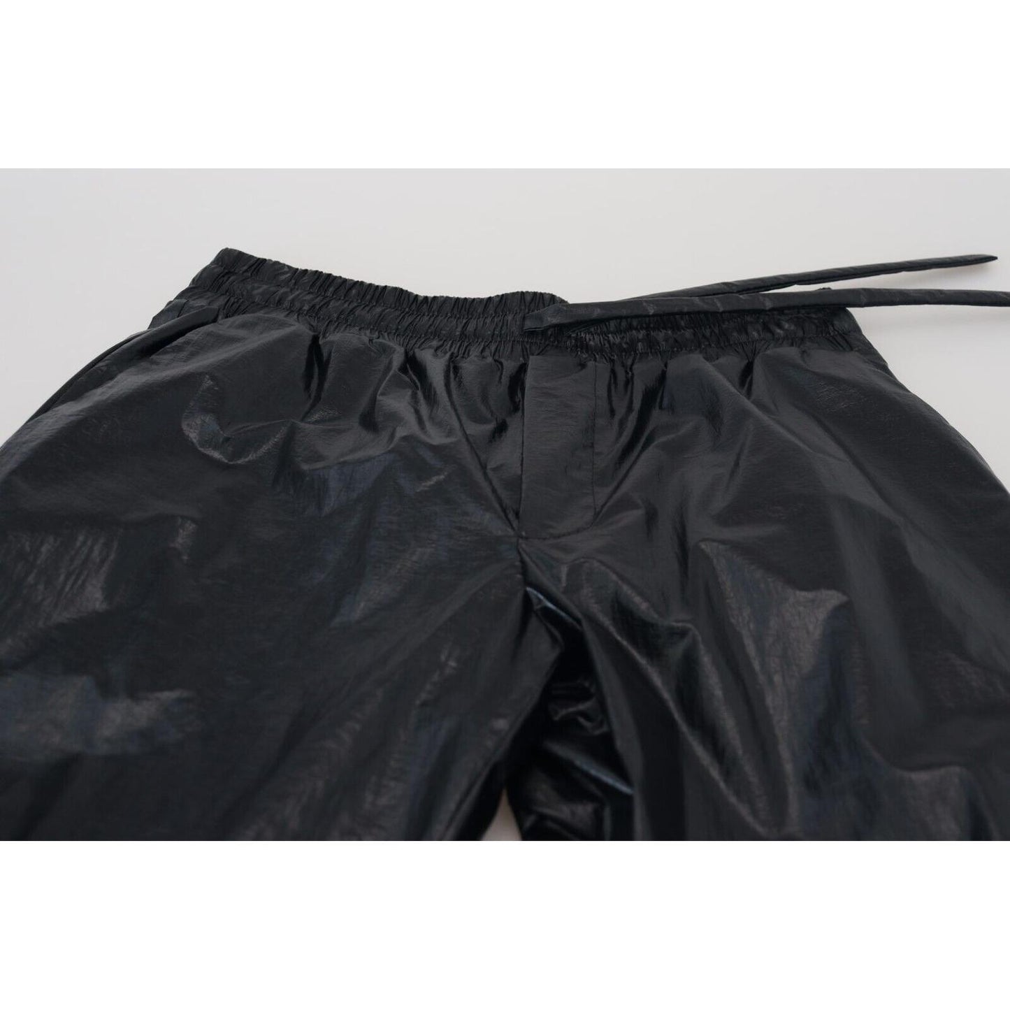 Dolce & Gabbana Black Shining Drawstring Trouser Nylon Pants Dolce & Gabbana