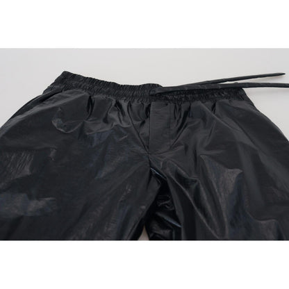 Dolce & Gabbana Black Shining Drawstring Trouser Nylon Pants Dolce & Gabbana