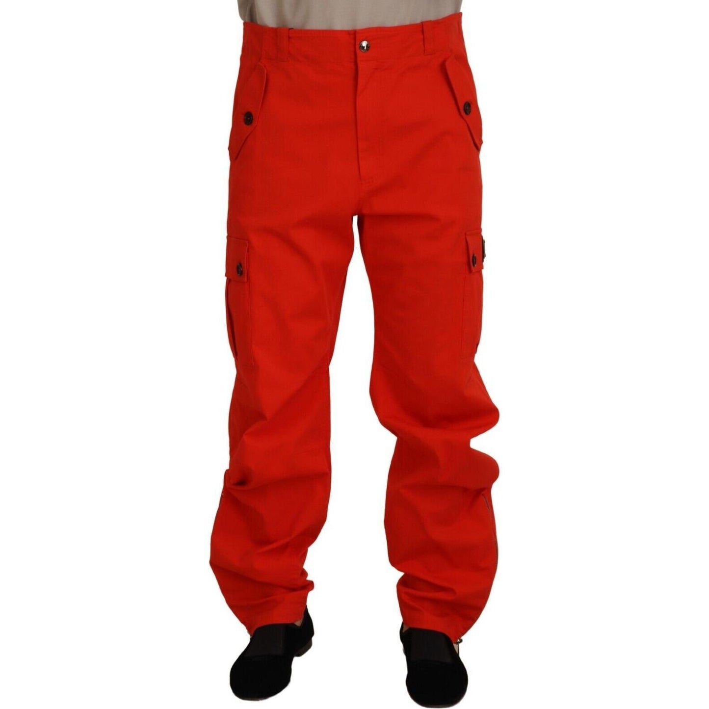 Dolce & Gabbana Elegant Red Cotton Blend Trousers Dolce & Gabbana