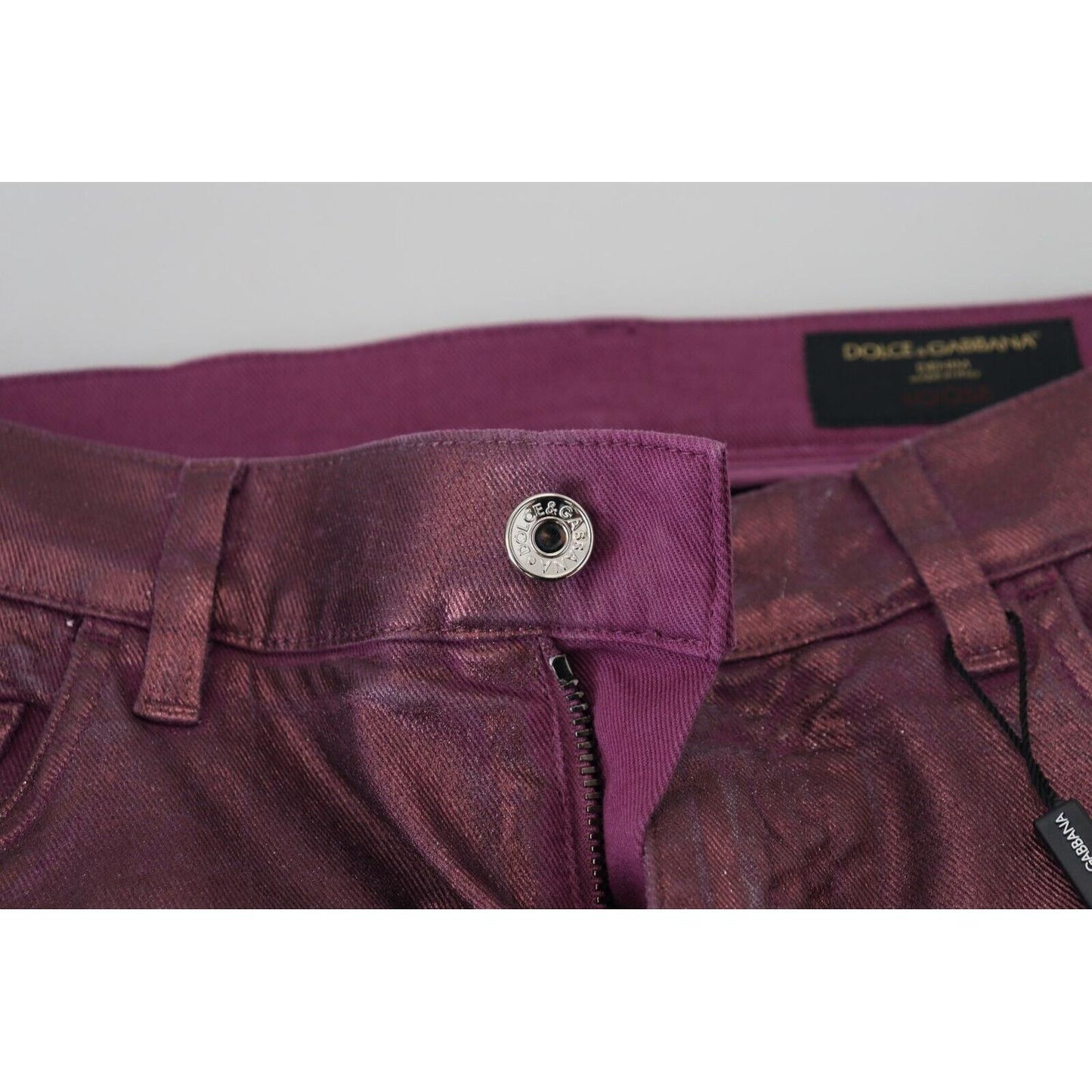 Dolce & Gabbana Elegant Magenta Cotton Trousers Dolce & Gabbana