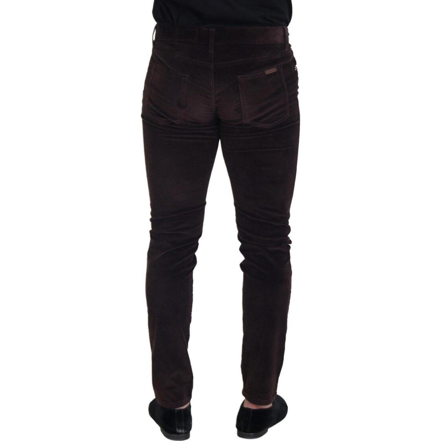Dolce & Gabbana Brown Corduroy Men Casual Trouser Pants