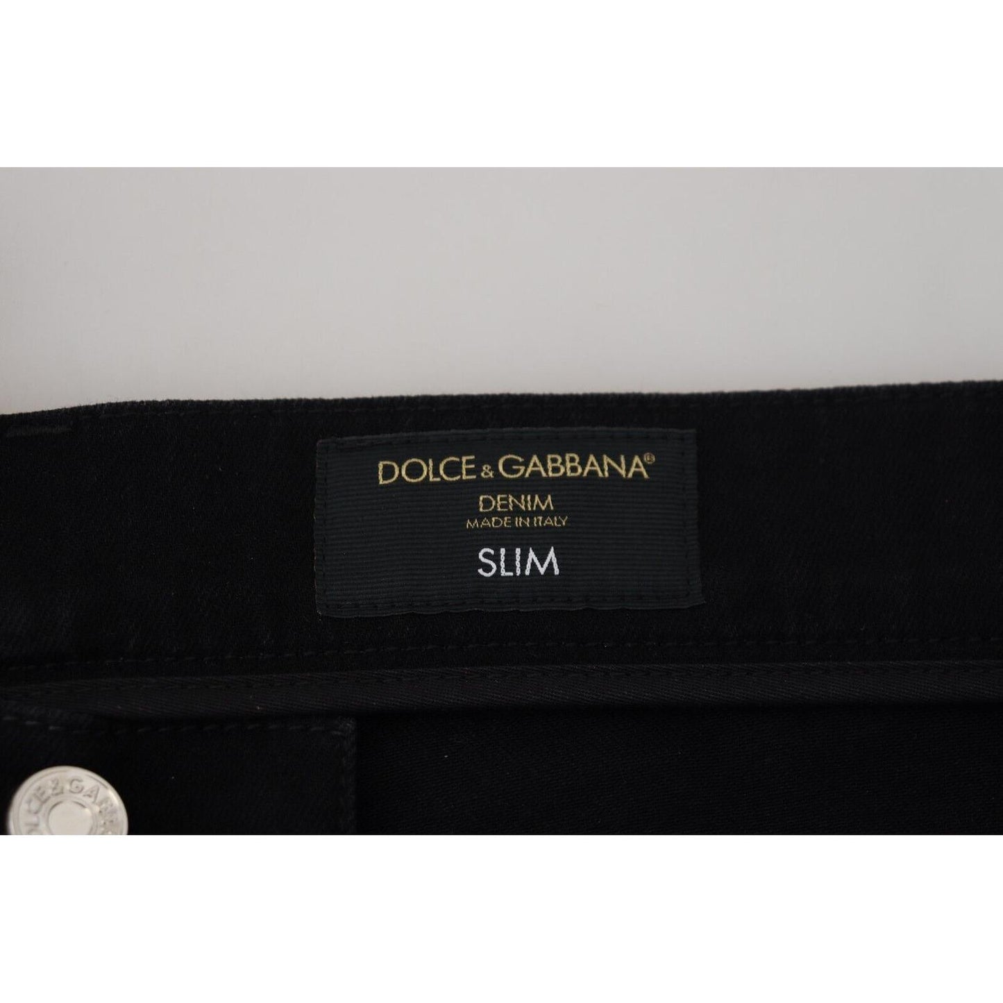 Dolce & Gabbana Elegant Black Gold Dust Jeans Dolce & Gabbana