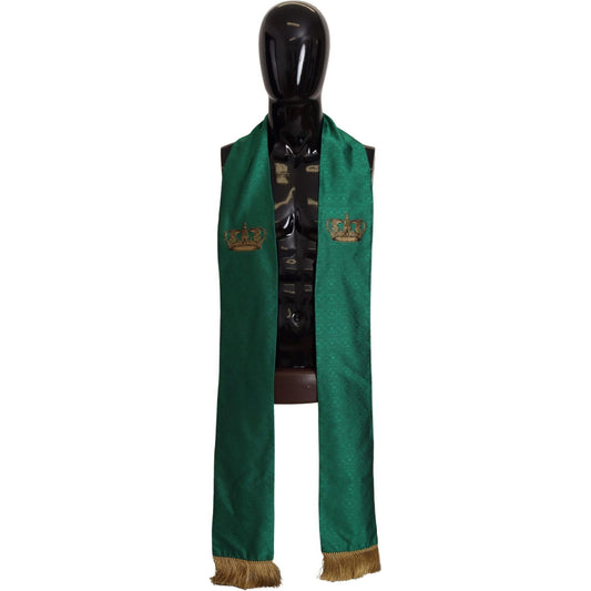 Dolce & Gabbana Elegant Green Silk Blend Men's Scarf Dolce & Gabbana