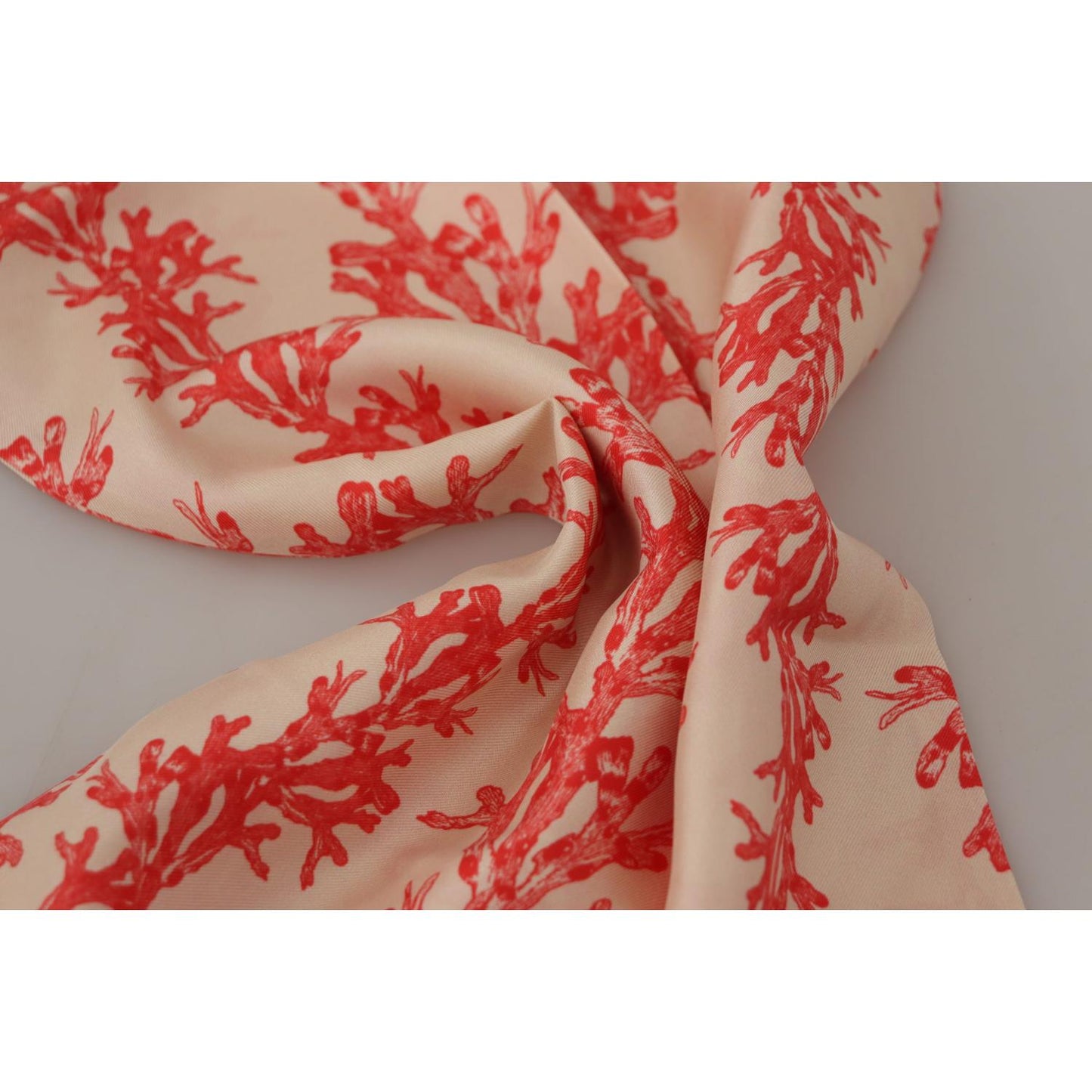 Dolce & Gabbana Elegant Silk Men's Scarf Wrap - Red Coral Print Dolce & Gabbana