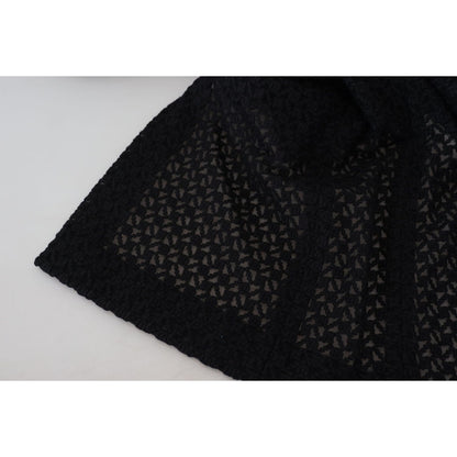 Dolce & Gabbana Black Button Down Long Blazer Cotton Jacket