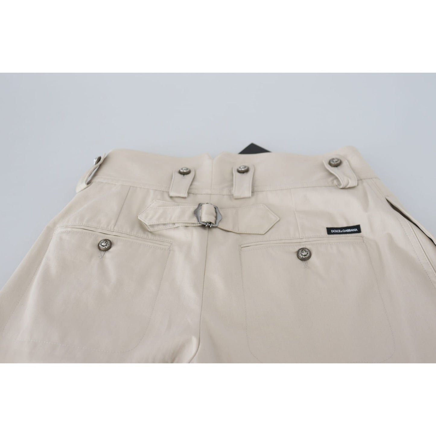 Dolce & Gabbana Beige High Waist Women Pants