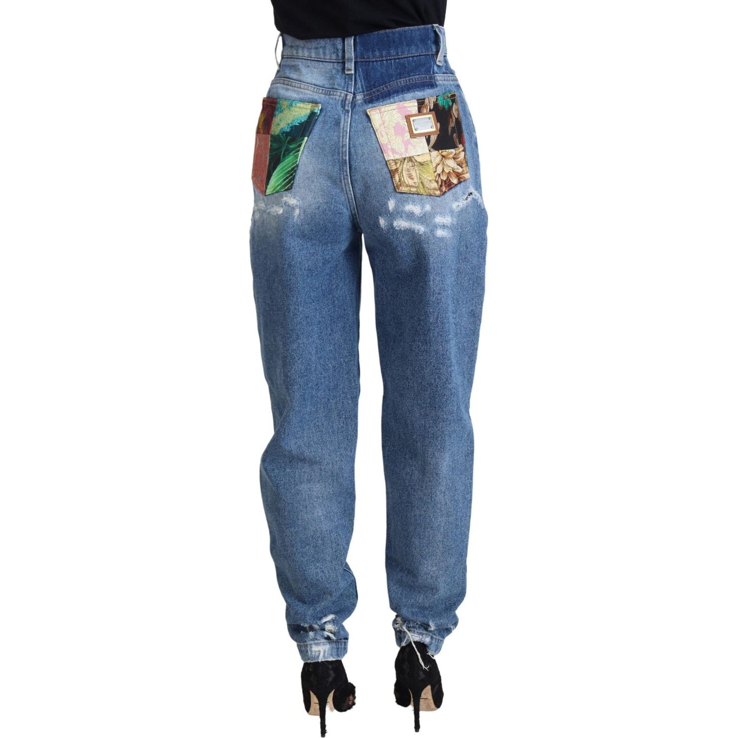 Dolce & Gabbana Chic Tattered Denim Pants - Indigo Essence Dolce & Gabbana