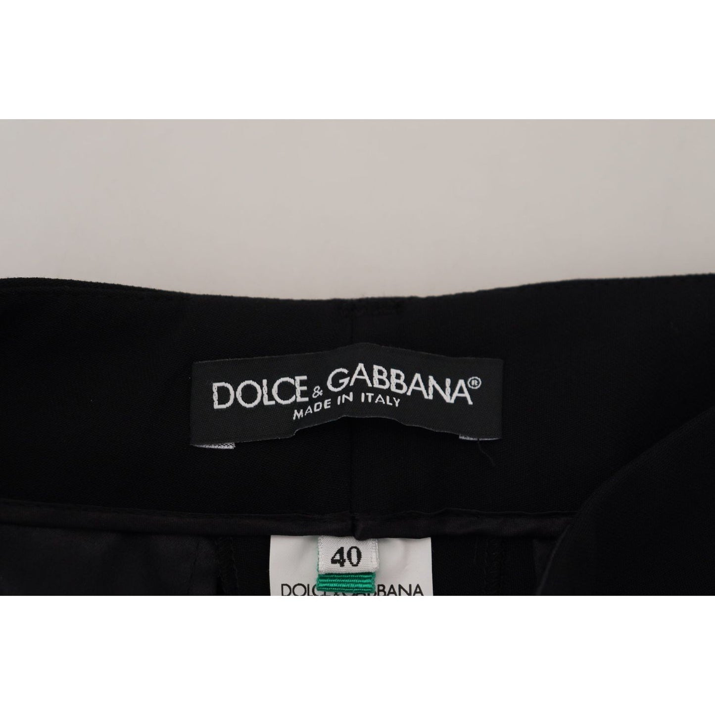 Dolce & Gabbana Elegant Black Wool-Silk Blend Trousers Dolce & Gabbana