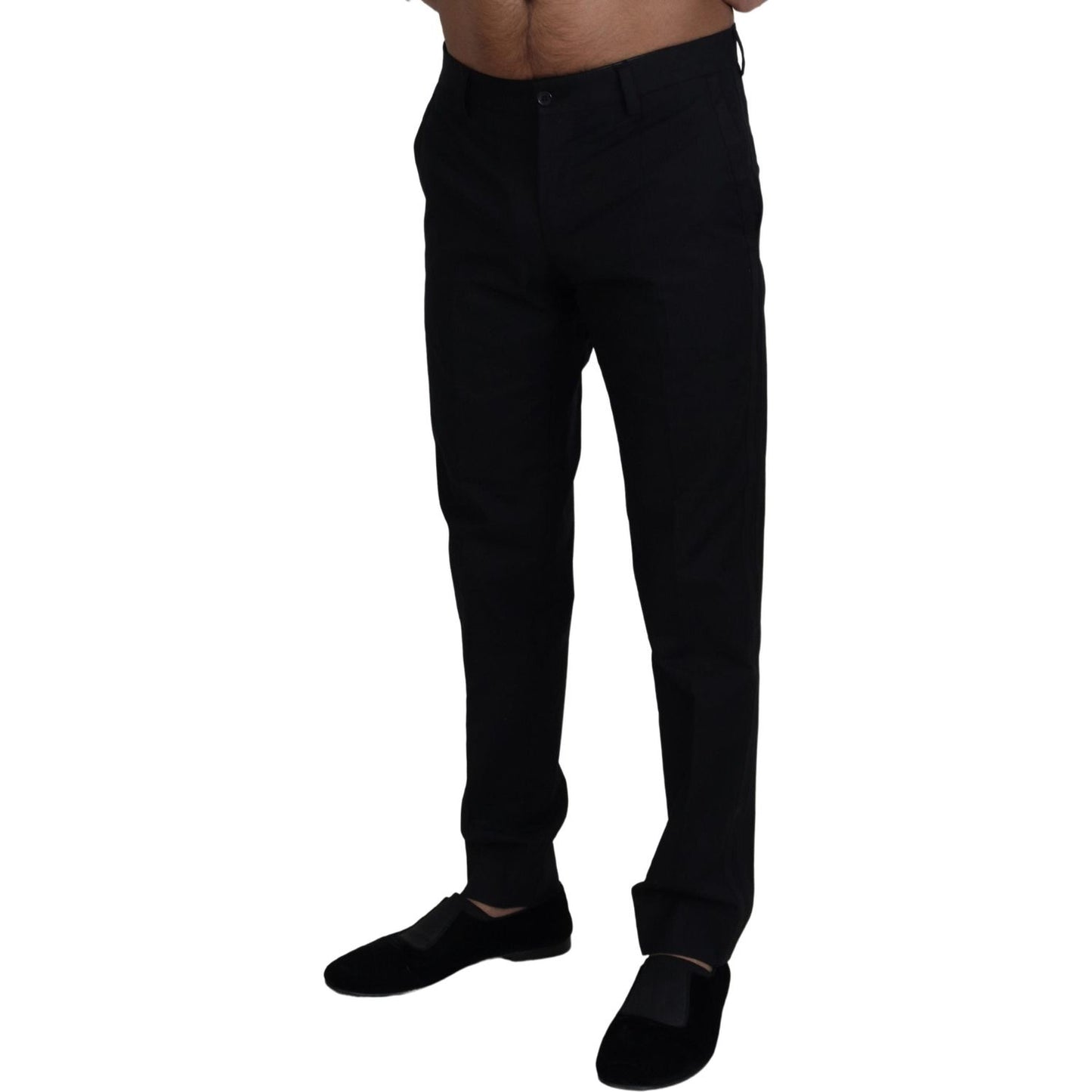 Dolce & Gabbana Elegant Black Cotton Trousers Dolce & Gabbana