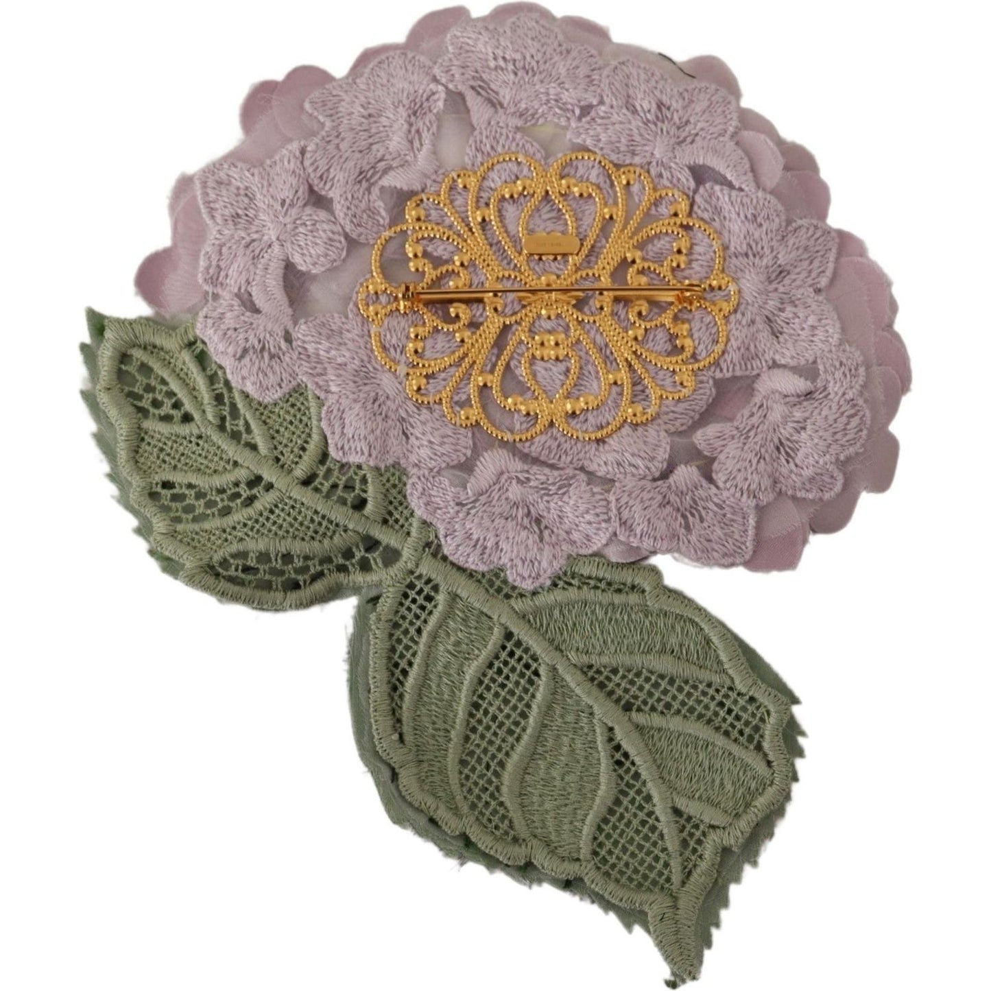 Dolce & Gabbana Elegant Purple Floral Silk Blend Brooch Dolce & Gabbana