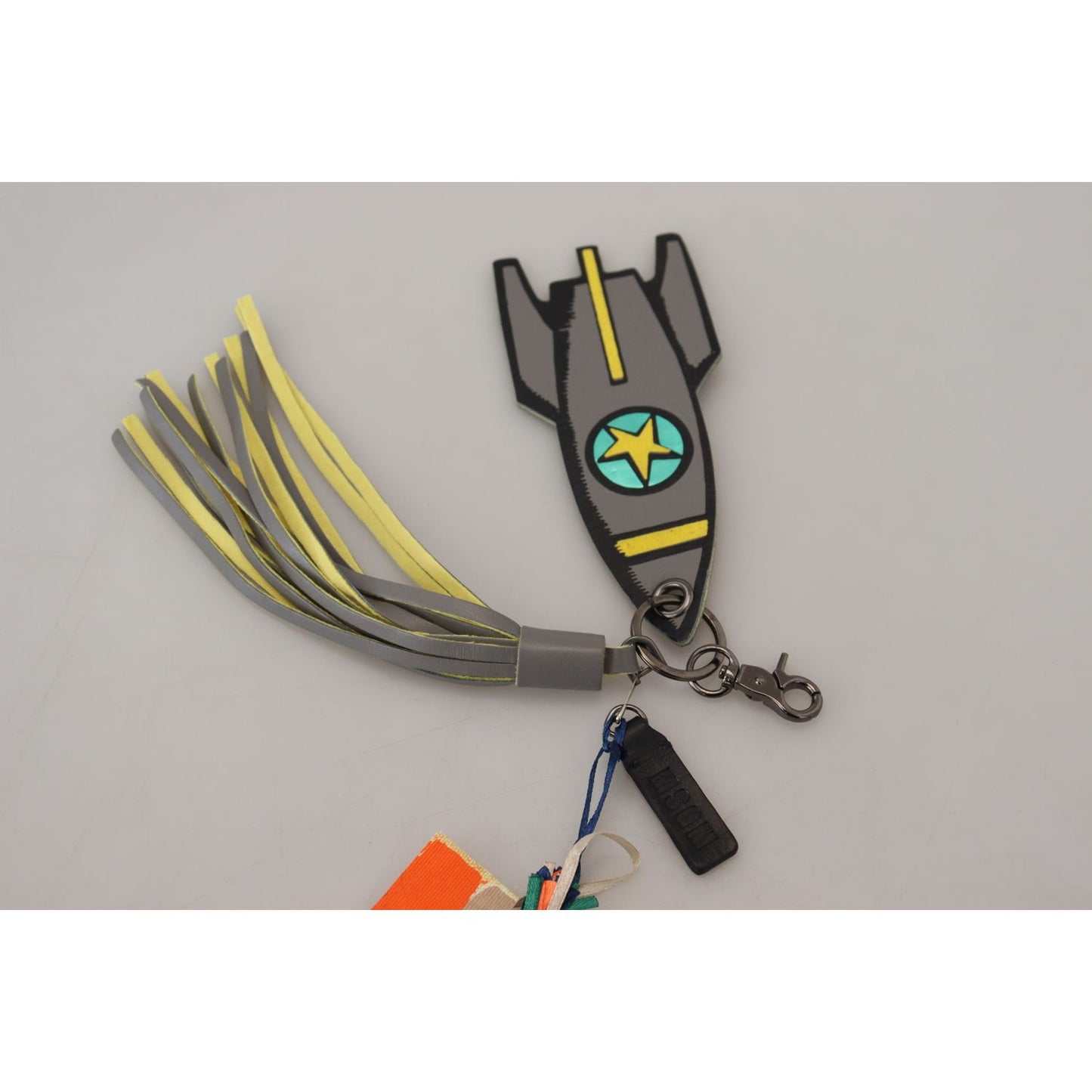 MSGM Multicolor Rocket Ship Silver Tone Metal Keychain MSGM