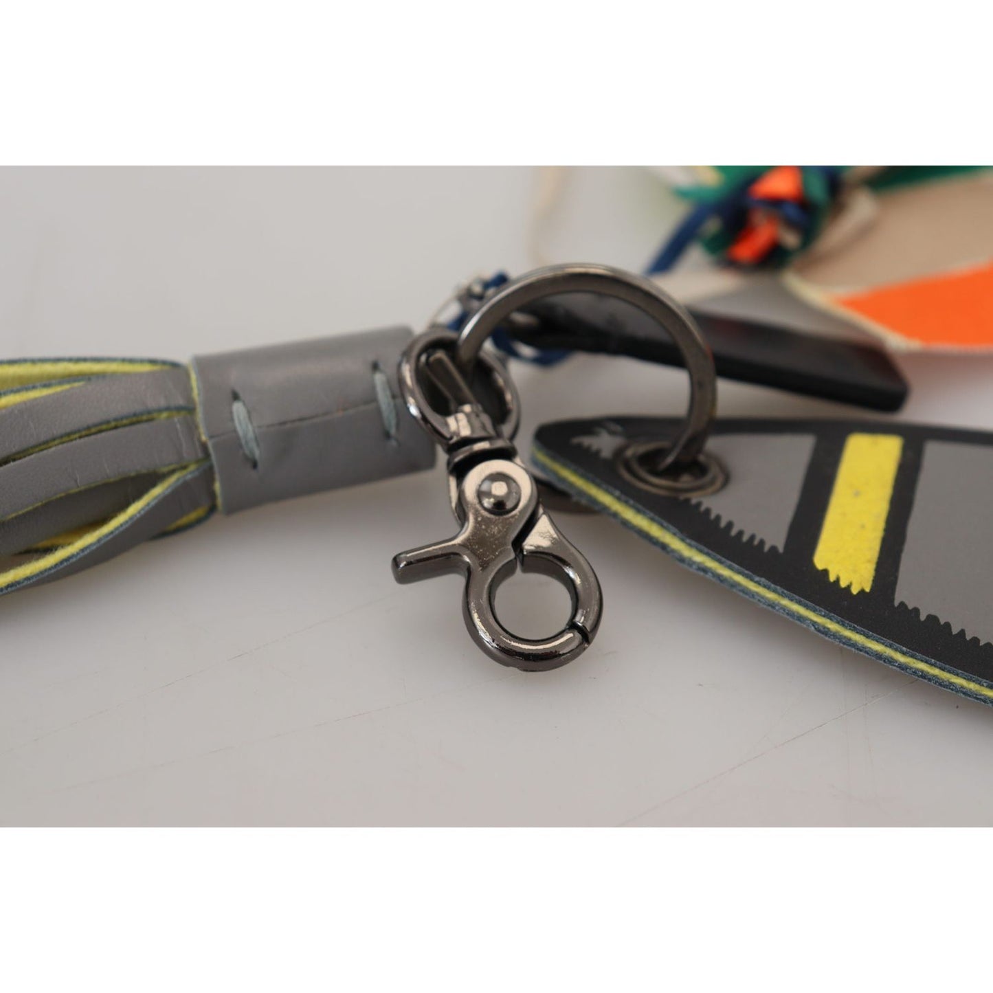 MSGM Multicolor Rocket Ship Silver Tone Metal Keychain MSGM