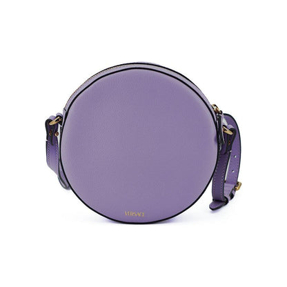 Versace Purple Calf Leather Round Disco Shoulder Bag WOMAN SHOULDER BAGS