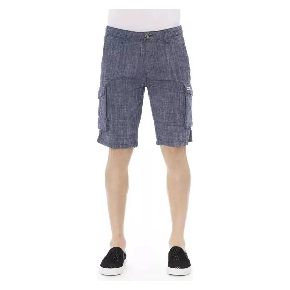 Baldinini Trend Blue Cotton Men Cargo Short Baldinini Trend