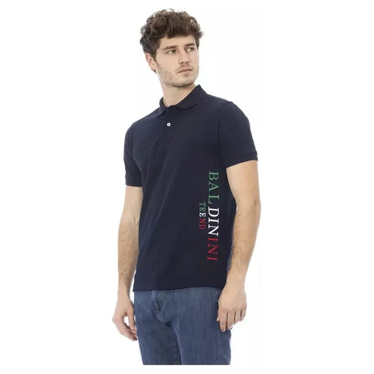 Baldinini Trend Blue Cotton Men Polo Shirt Baldinini Trend