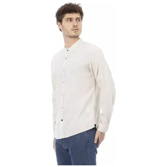 Baldinini Trend White Rayon Men Shirt Baldinini Trend