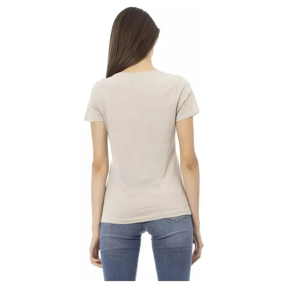 Trussardi Action Beige Cotton Women Top Trussardi Action