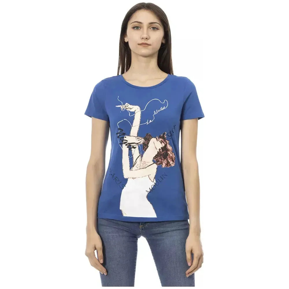 Trussardi Action Blue Cotton Women Top Trussardi Action