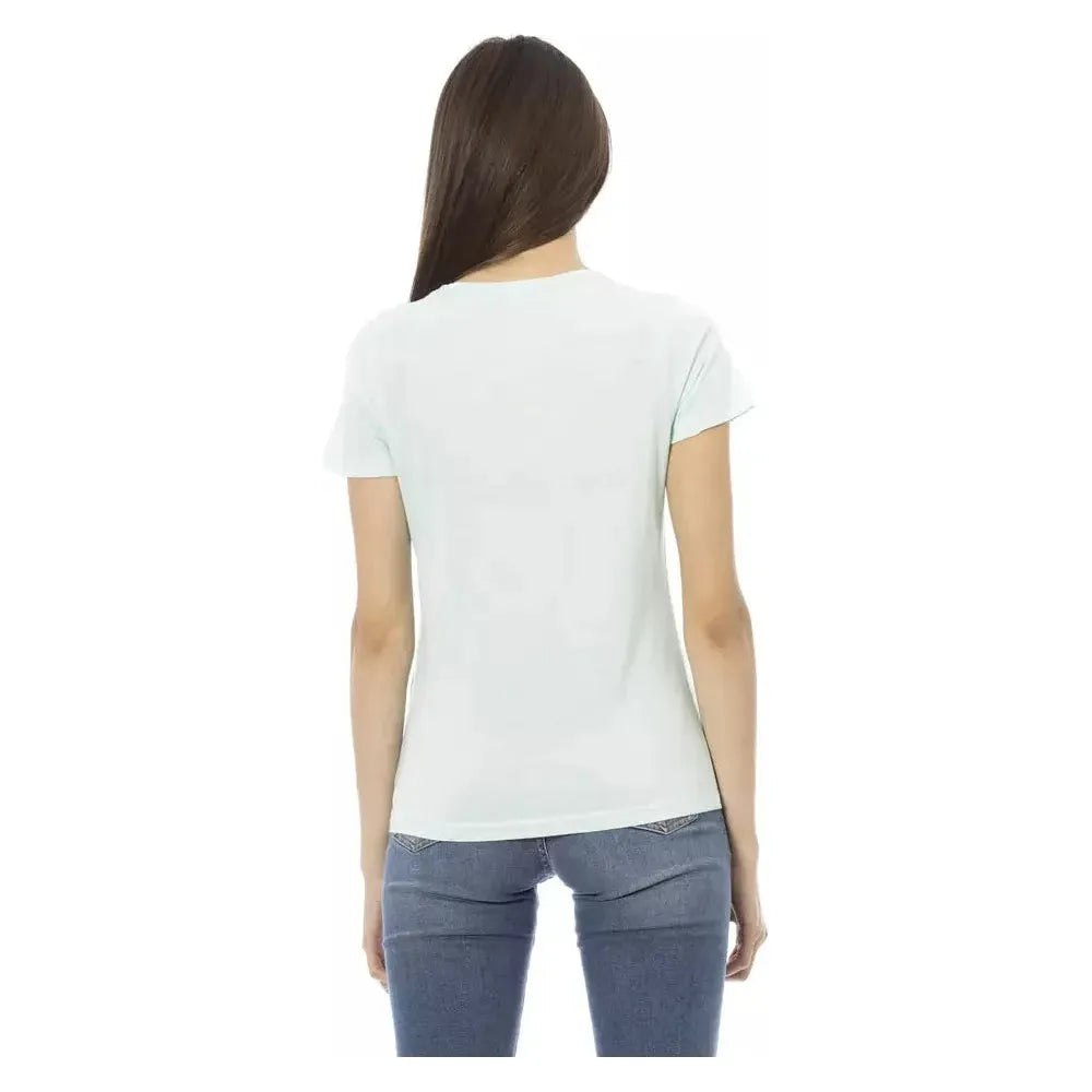 Trussardi Action Light Blue Cotton Women Top Trussardi Action