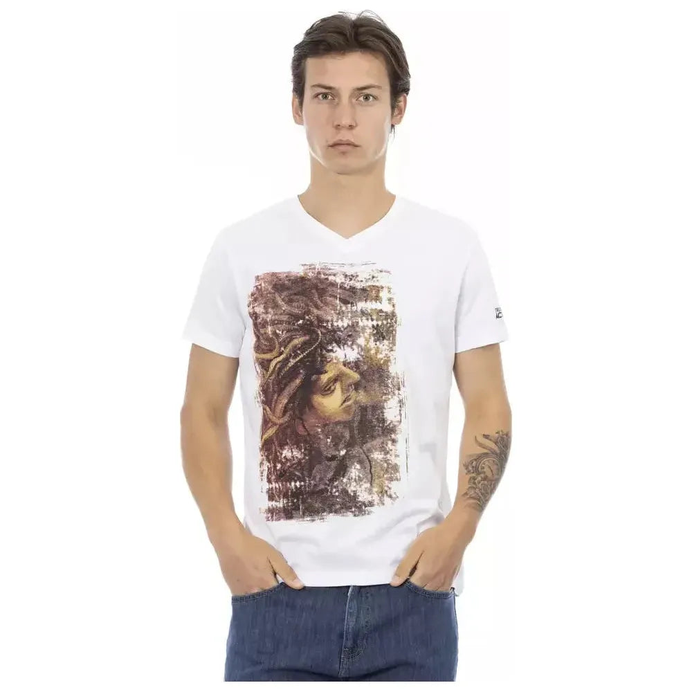 Trussardi Action White Cotton Men T-Shirt Trussardi Action