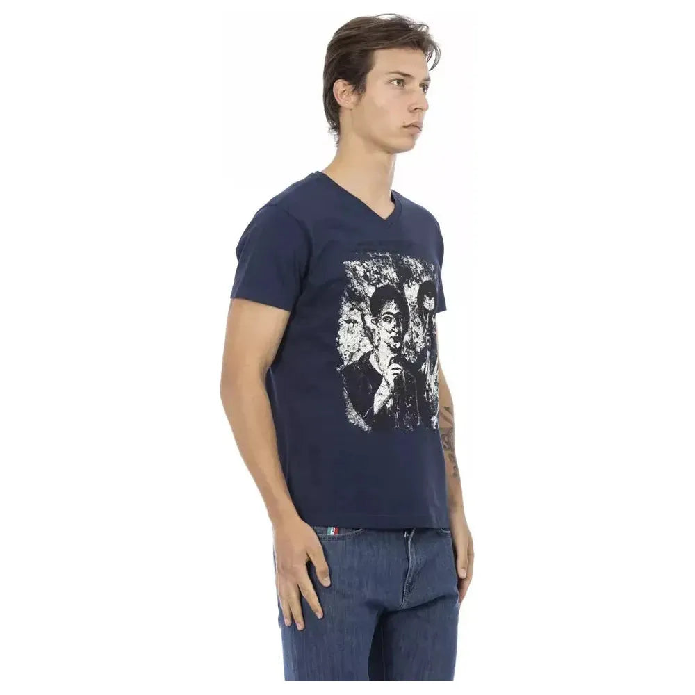 Trussardi Action Blue Cotton Men's T-Shirt Trussardi Action