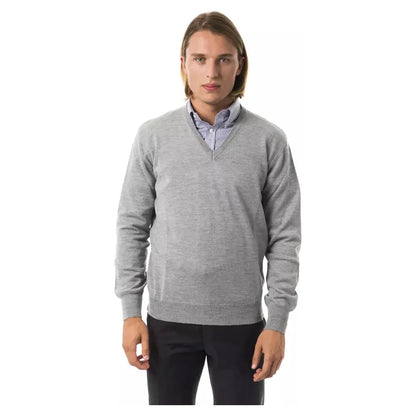 Uominitaliani Gray Wool Men Sweater