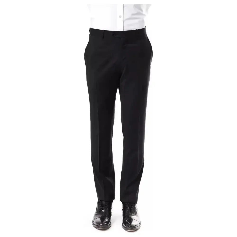 Uominitaliani Gray Wool Men Pants Uominitaliani