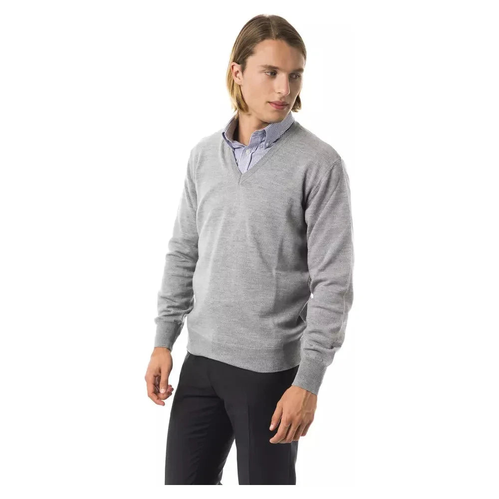 Uominitaliani Gray Wool Men Sweater