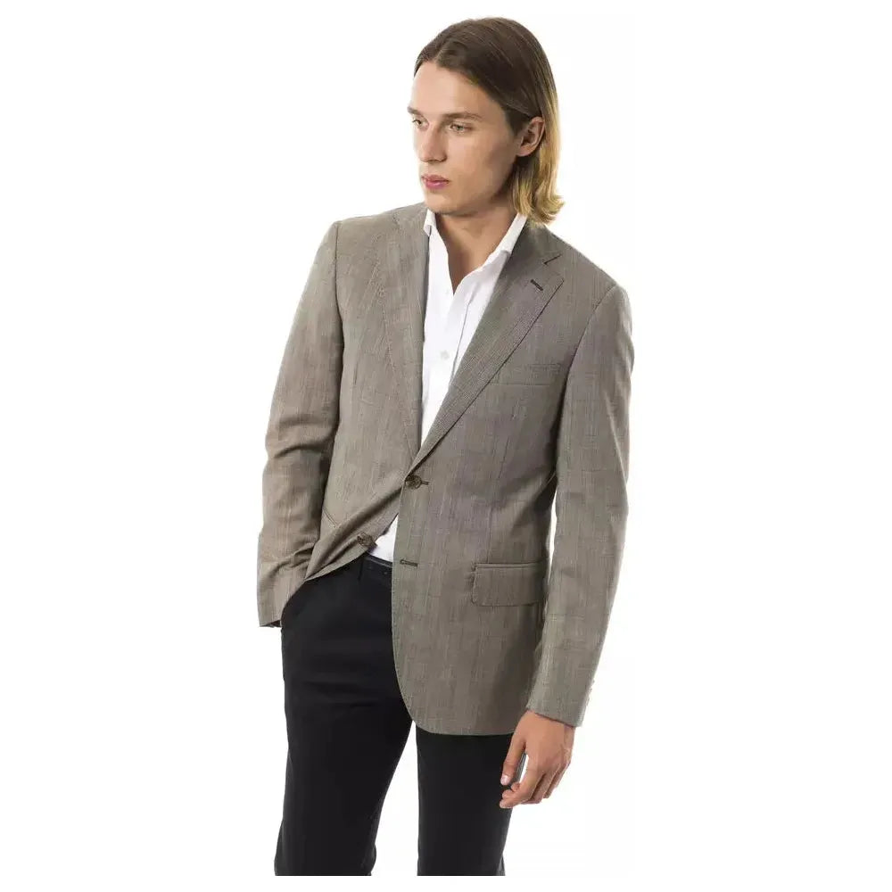 Uominitaliani Gray Wool Mens Blazer