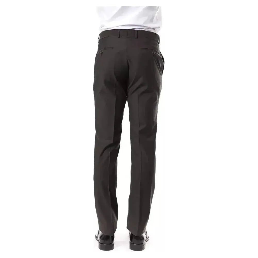 Uominitaliani Gray Wool Men Pants Uominitaliani