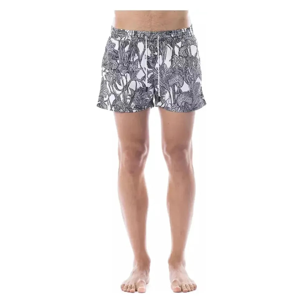 Roberto Cavalli Sport Black Polyester Men's Swim Trunk Roberto Cavalli Sport