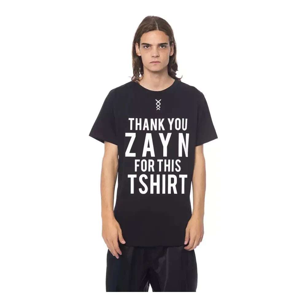 优雅黑色圆领棉质 T 恤