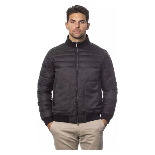 Verri Sleek Gray Bomber Jacket for Men Coats & Jackets Verri