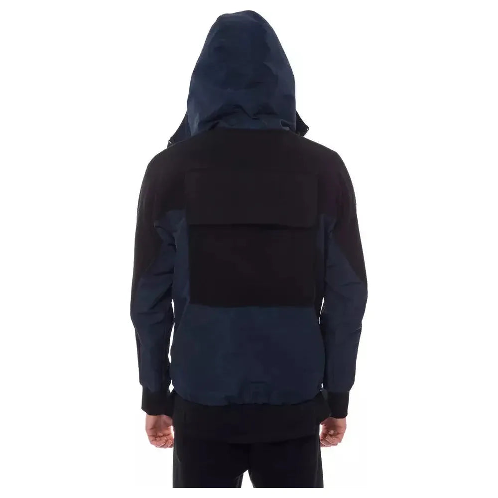 Nicolo Tonetto Black Wool Men Jacket with Hood and Pockets