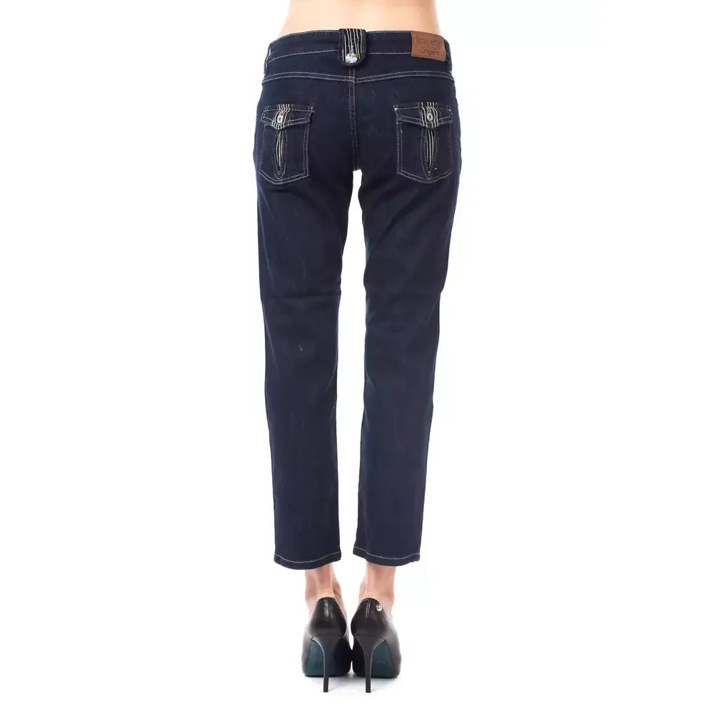 Ungaro Fever Blue Cotton Women Capri Jeans