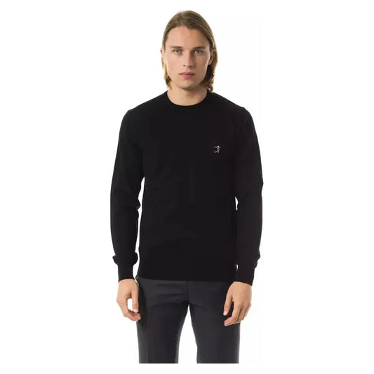 Uominitaliani Black Merino Wool Men's Sweater Uominitaliani