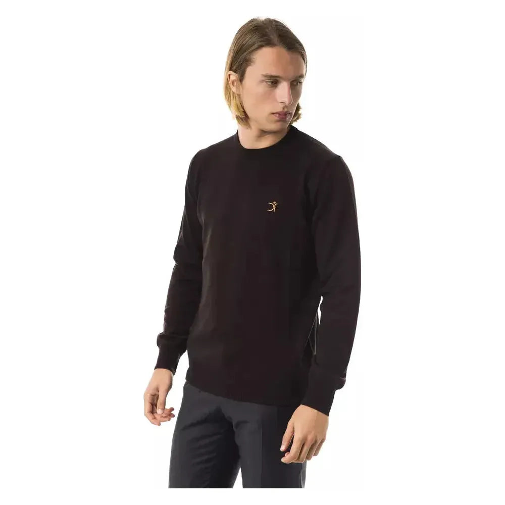 Uominitaliani Brown Merino Men Sweater Uominitaliani