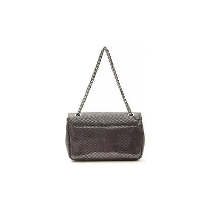 Pompei Donatella Gray Leather Women Crossbody Bag