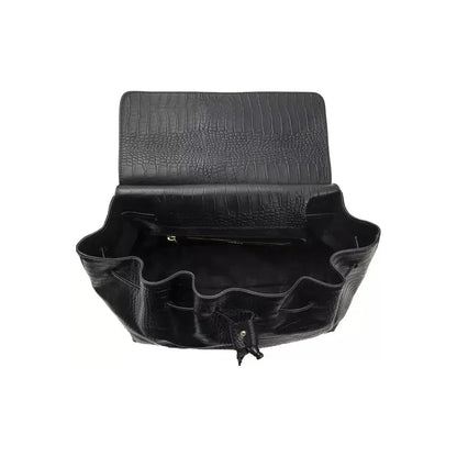 Pompei Donatella Black Leather Women Shoulder Bag