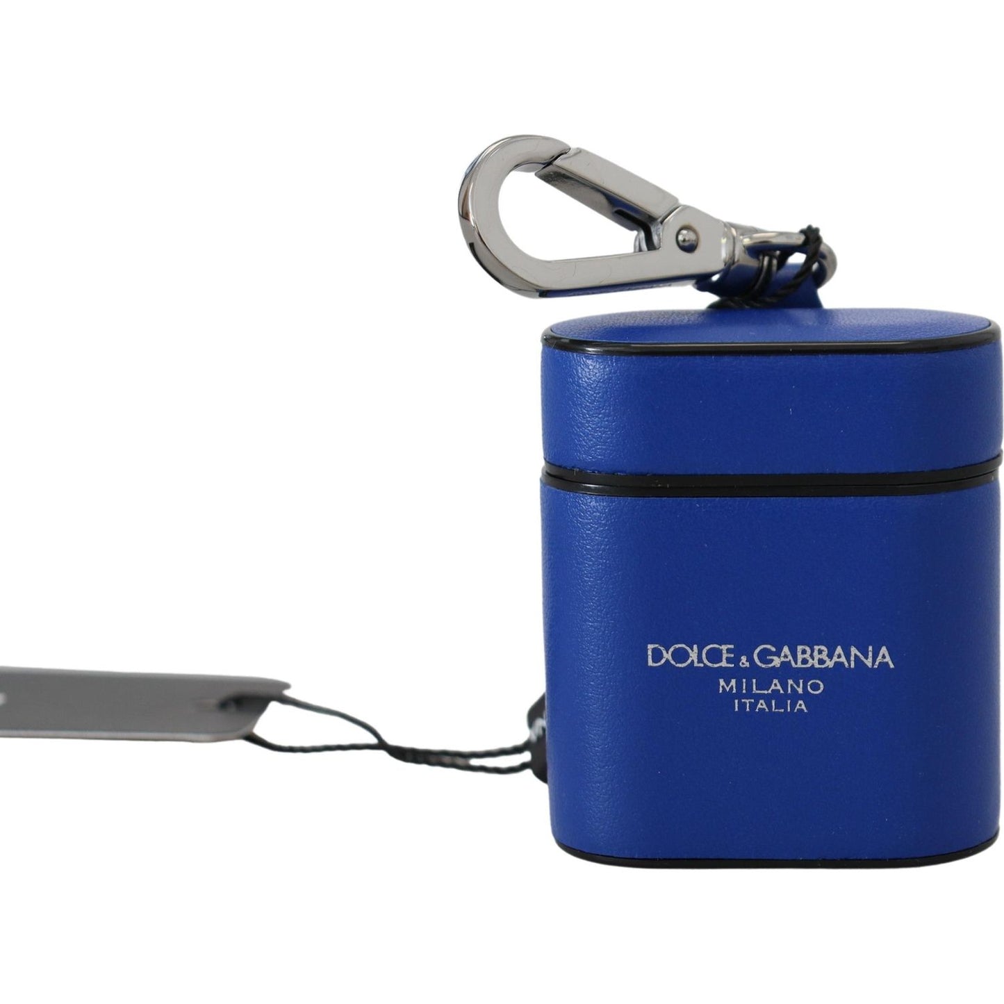 Dolce & Gabbana Elegant Blue Leather Airpods Case Dolce & Gabbana