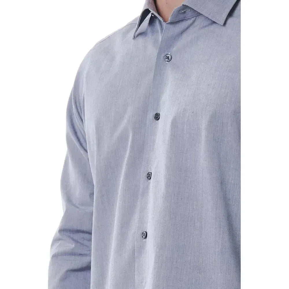 Bagutta Gray Cotton Men Shirt Bagutta