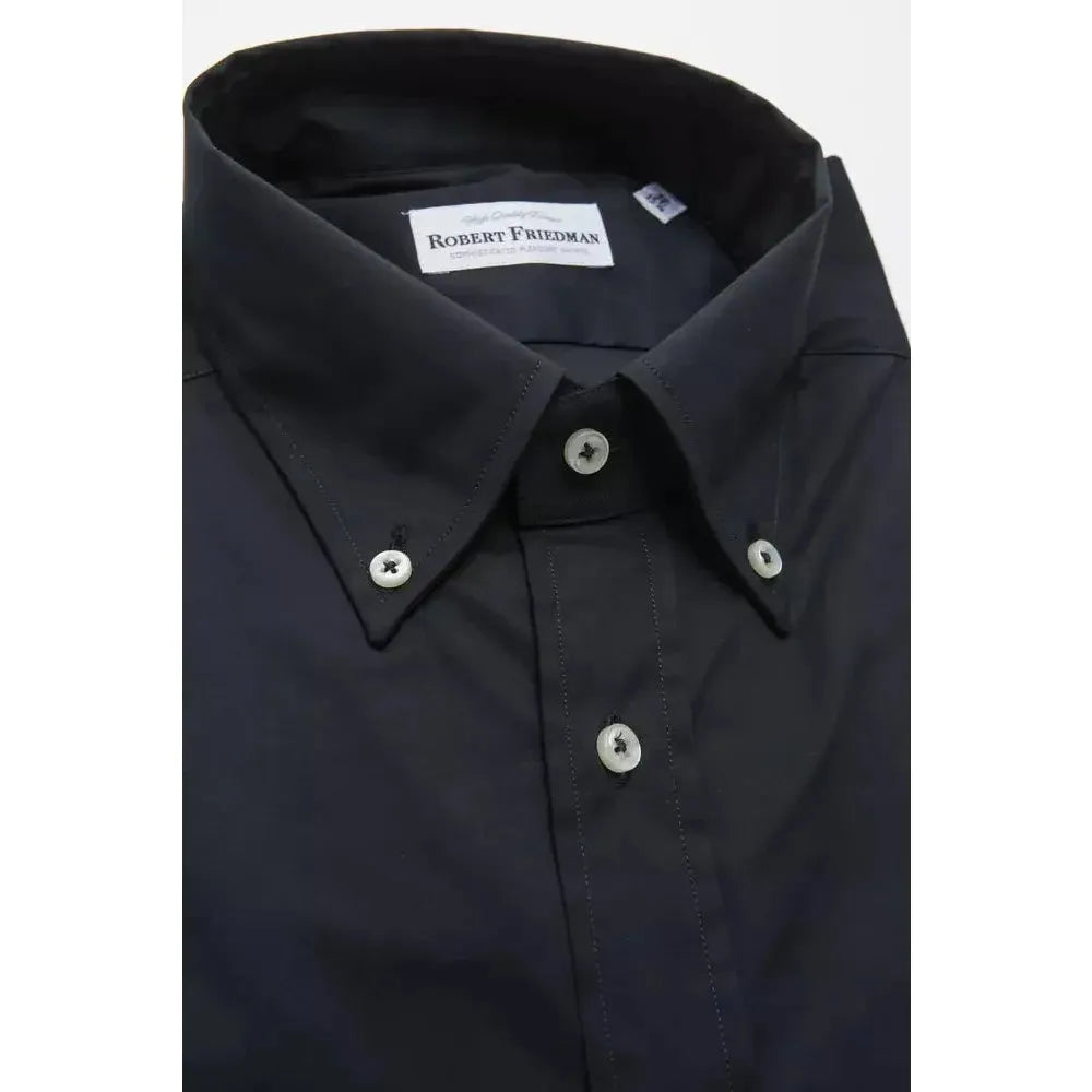 Robert Friedman Black Cotton Men Shirt Robert Friedman