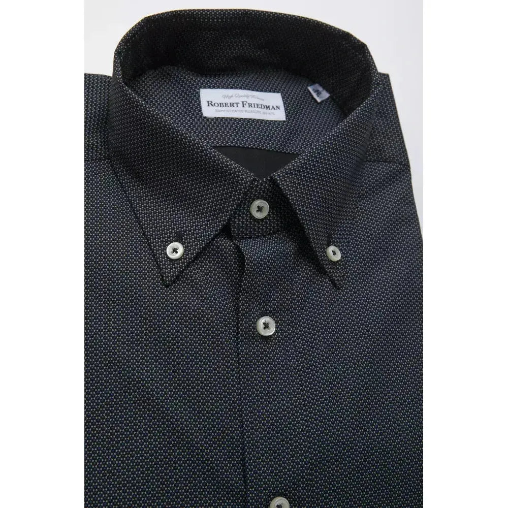 Robert Friedman Black Cotton Men Shirt Robert Friedman