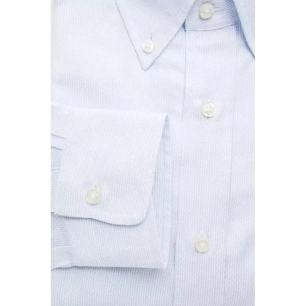 Robert Friedman Light Blue Cotton Men Shirt Robert Friedman