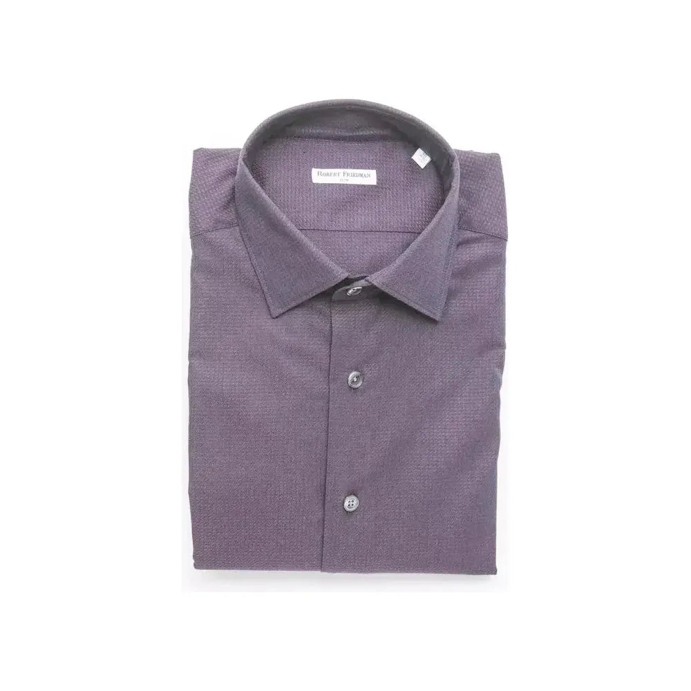 Robert Friedman Burgundy Cotton Men Shirt Robert Friedman