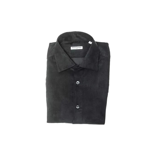 Robert Friedman Black Cotton Men Shirt Robert Friedman