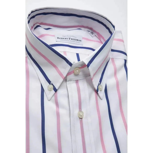 Robert Friedman White Cotton Men Shirt Robert Friedman