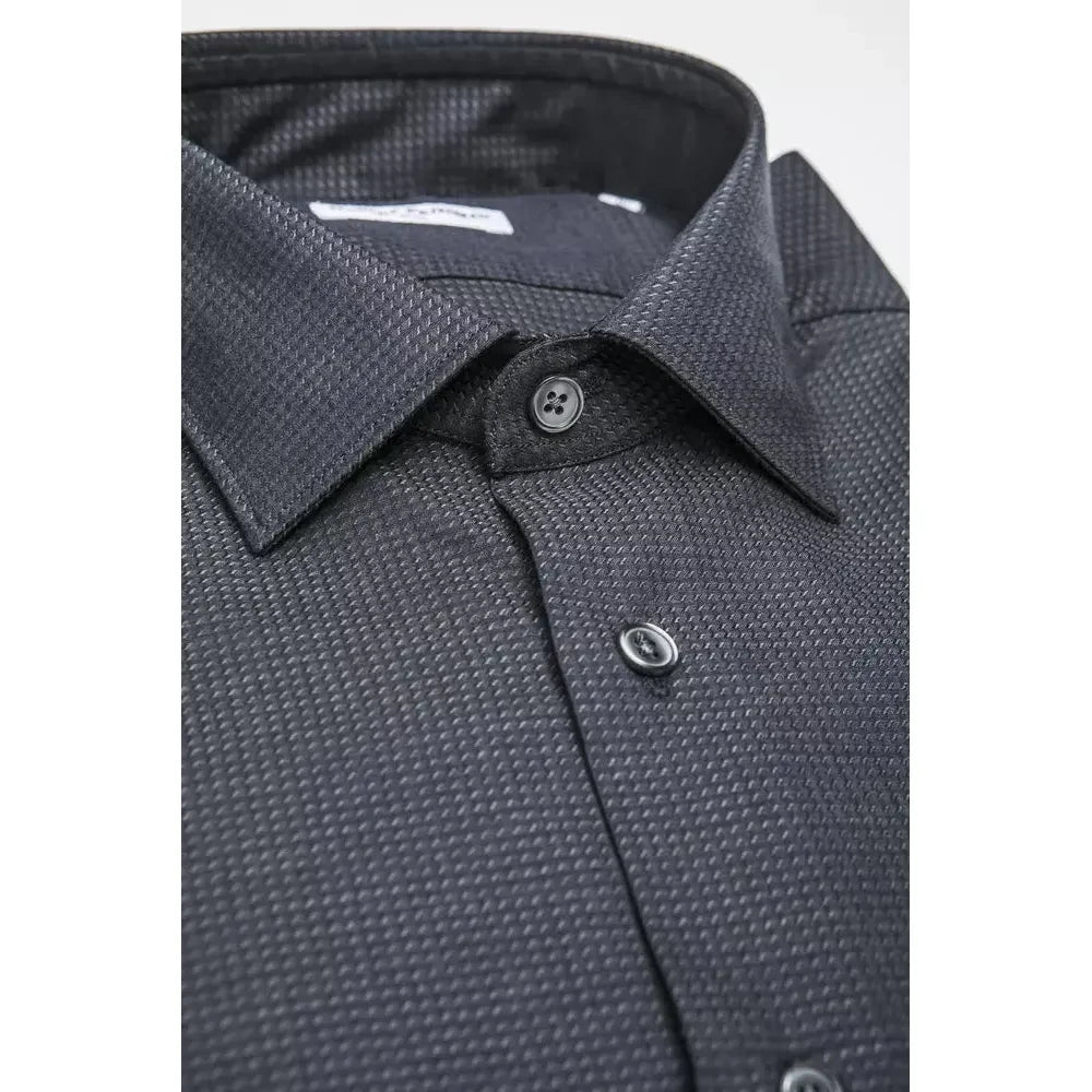 Robert Friedman Black Cotton Men's Shirt